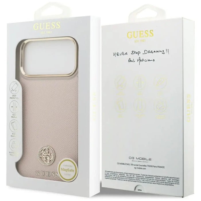 Калъф Guess Grained Strass Logo MagSafe за iPhone 17 Pro