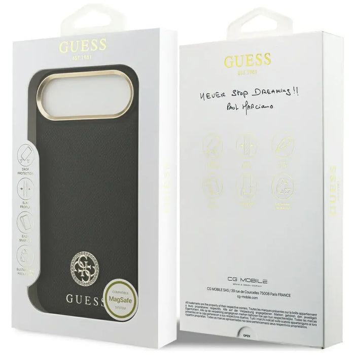 Калъф Guess Grained Strass Logo MagSafe за iPhone Air