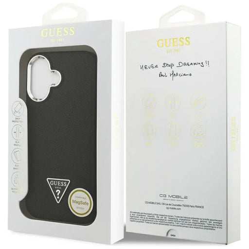 Калъф Guess Grained Triangle Logo MagSafe за iPhone 17