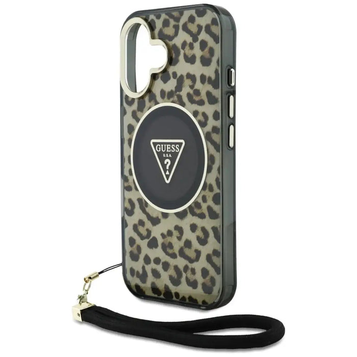 Калъф Guess HC IML Leopard Triangle Cord Strap MagSafe