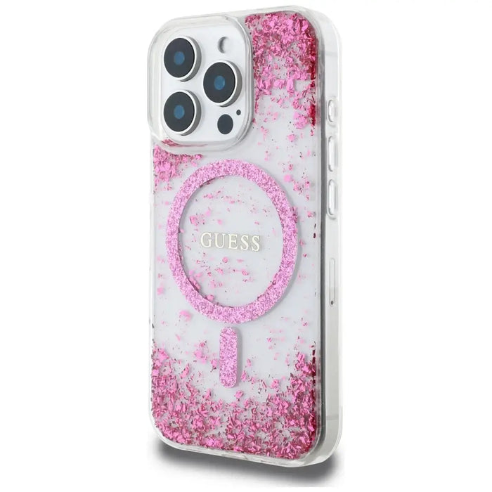 Калъф Guess HC Resin Bottom Glitter MagSafe iPhone 16 Pro
