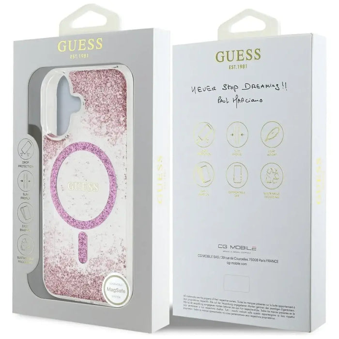 Калъф Guess HC Resin Bottom Glitter MagSafe iPhone 16