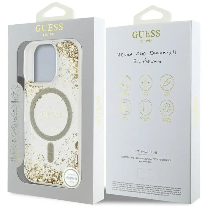 Калъф Guess HC Resin Bottom Glitter MagSafe за iPhone 16