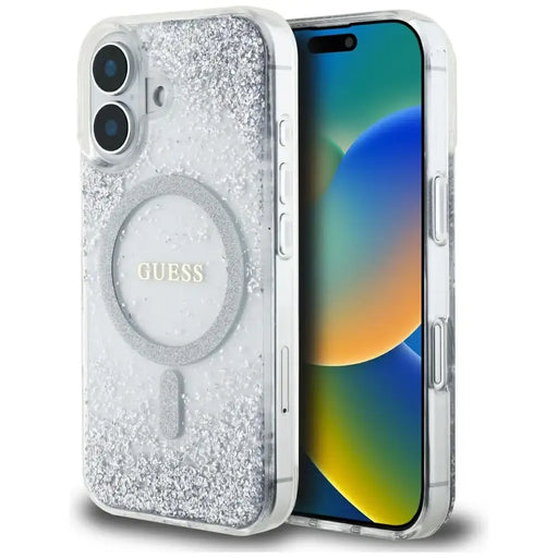 Калъф Guess HC Resin Bottom Glitter MagSafe за iPhone 16