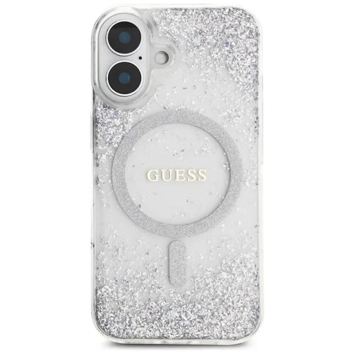 Калъф Guess HC Resin Bottom Glitter MagSafe за iPhone 16