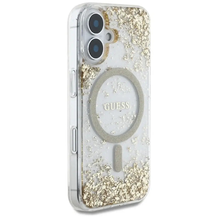 Калъф Guess HC Resin Bottom Glitter MagSafe за iPhone 16
