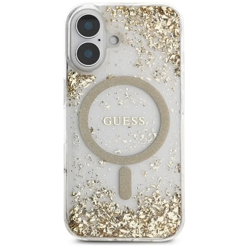 Калъф Guess HC Resin Bottom Glitter MagSafe за iPhone 16