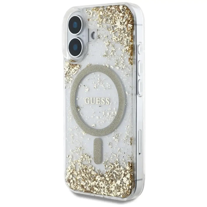 Калъф Guess HC Resin Bottom Glitter MagSafe за iPhone 16