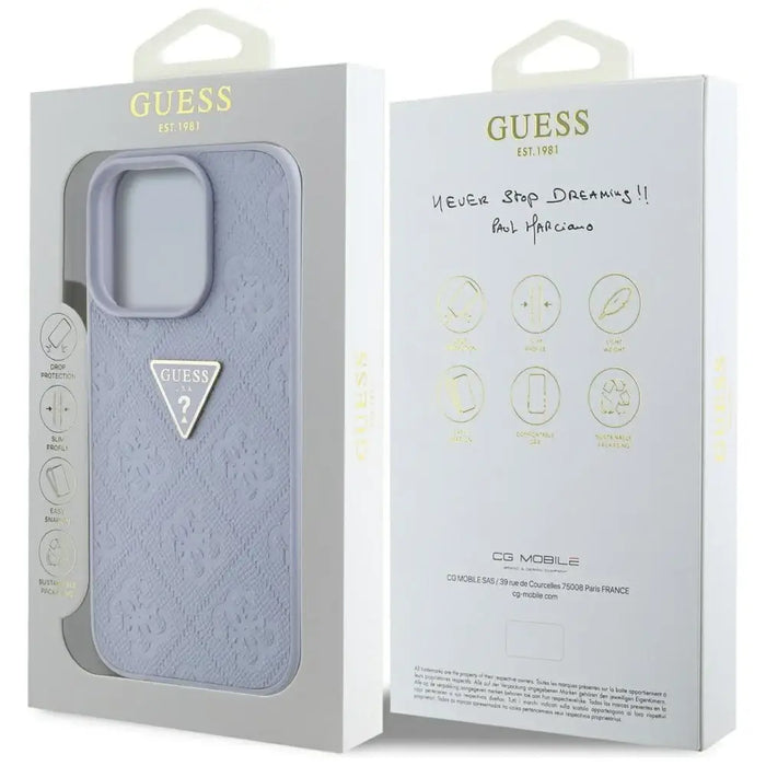 Калъф Guess Hot Stamp 4G Pattern Triangle Metal Logo iPhone