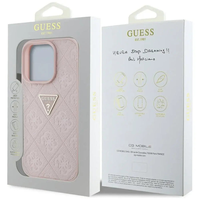 Калъф Guess Hot Stamp 4G Pattern Triangle Metal Logo iPhone