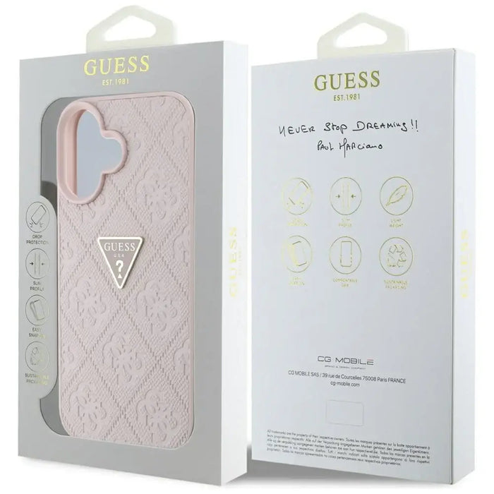Калъф Guess Hot Stamp 4G Pattern Triangle Metal Logo iPhone