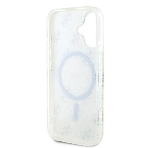 Калъф Guess IML 4G Background MagSafe iPhone 16 - бял