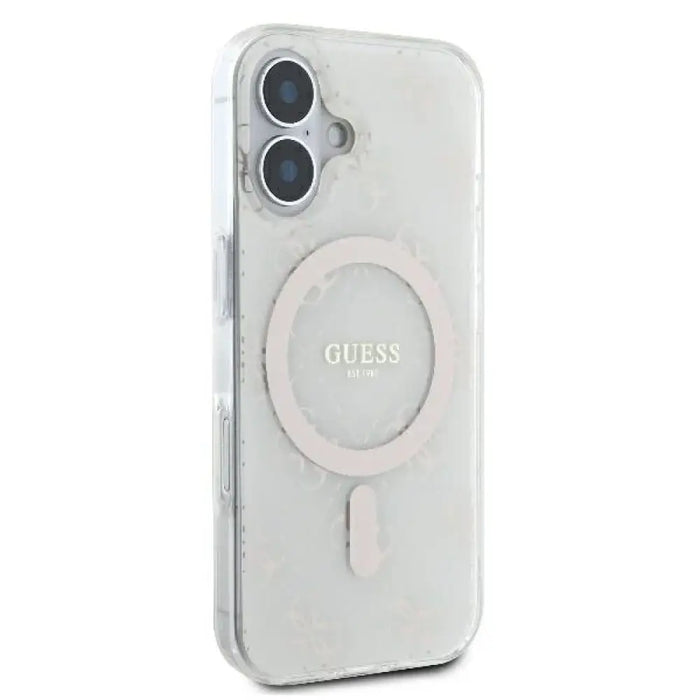 Калъф Guess IML 4G Background MagSafe iPhone 16 - бял
