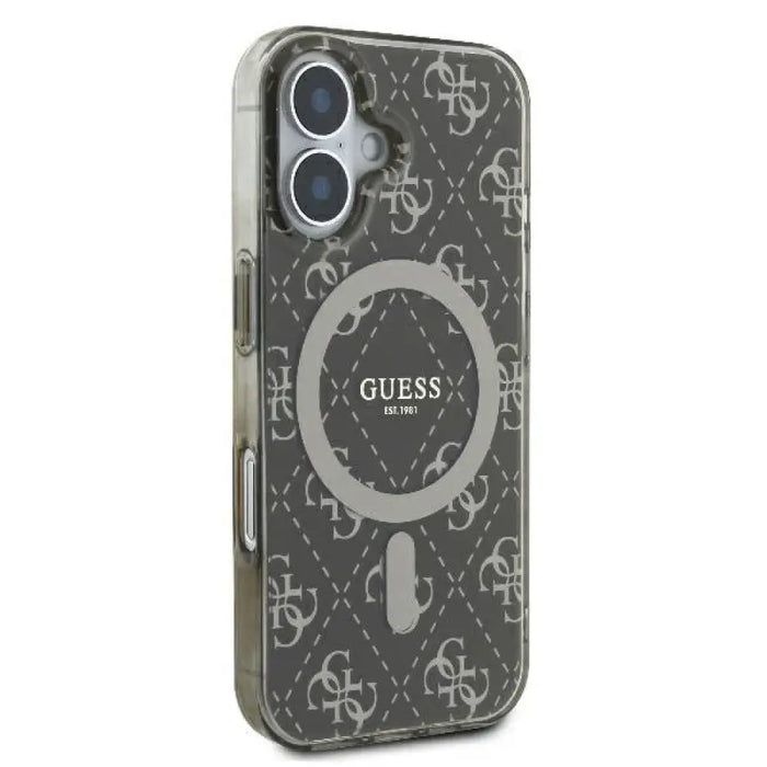 Калъф Guess IML 4G Background MagSafe iPhone 16 - кафяв