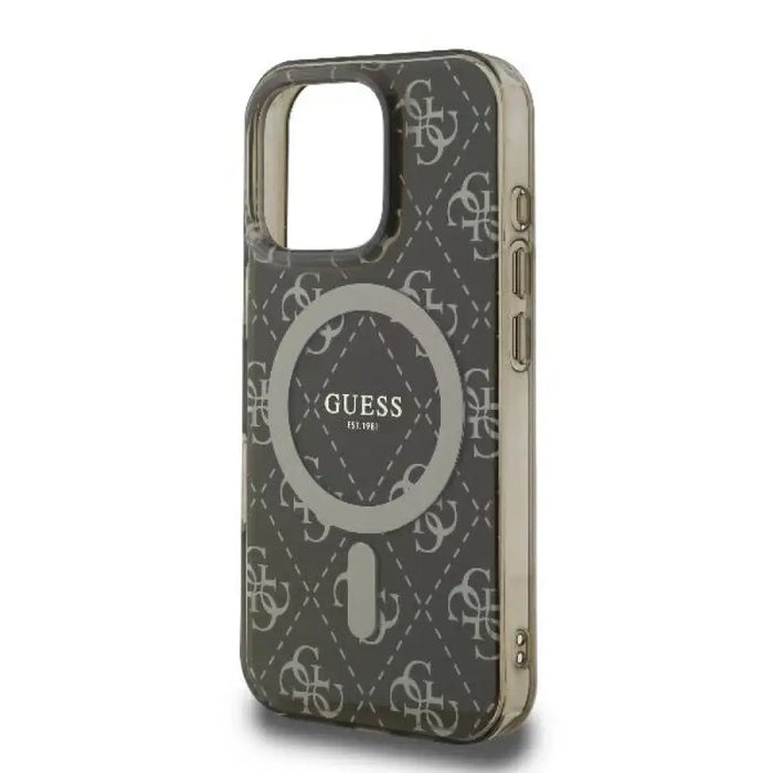 Калъф Guess IML 4G Background MagSafe iPhone 16 Pro - кафяв