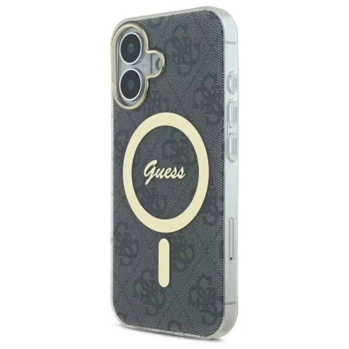 Калъф Guess IML 4G MagSafe за iPhone 16 - черен