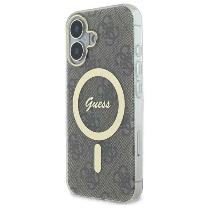 Калъф Guess IML 4G MagSafe за iPhone 16 Plus - кафяв
