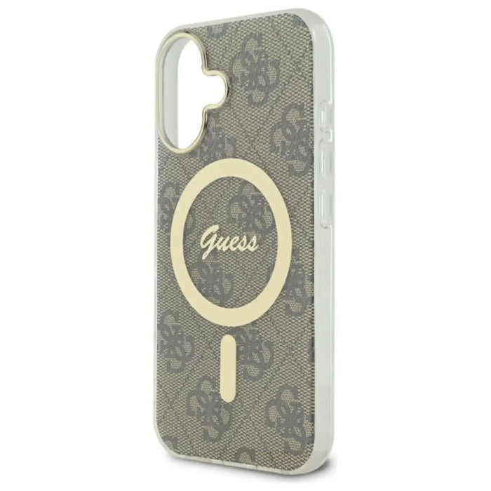 Калъф Guess IML 4G MagSafe за iPhone 16 Plus - кафяв