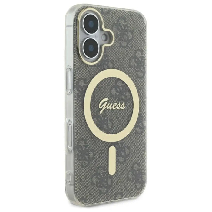 Калъф Guess IML 4G MagSafe за iPhone 16 Plus - кафяв
