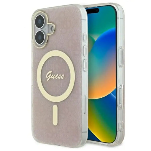 Калъф Guess IML 4G MagSafe за iPhone 16 Plus - розов