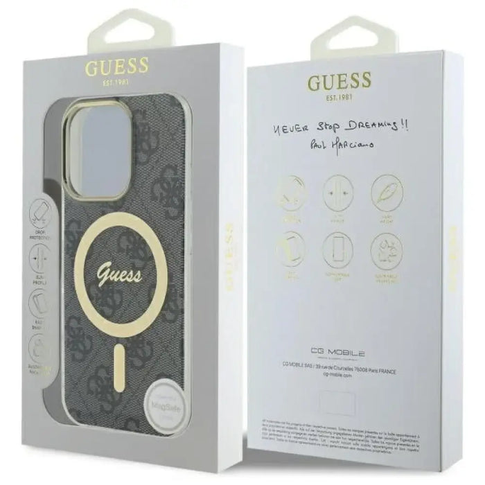 Калъф Guess IML 4G MagSafe за iPhone 16 Pro - черен