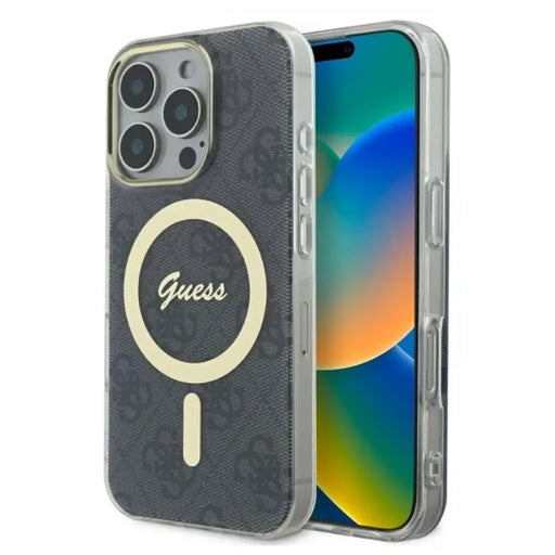 Калъф Guess IML 4G MagSafe за iPhone 16 Pro Max - черен
