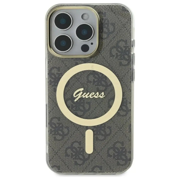 Калъф Guess IML 4G MagSafe за iPhone 16 Pro Max - кафяв