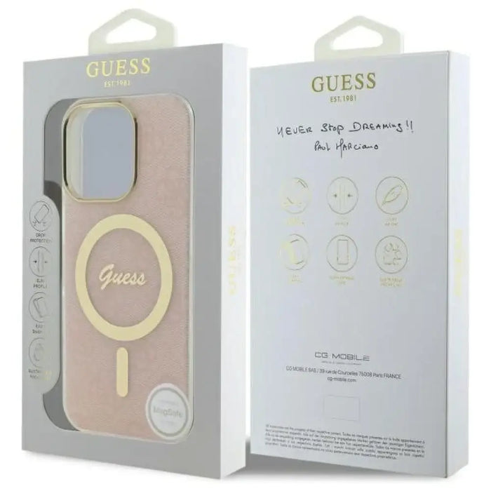 Калъф Guess IML 4G MagSafe за iPhone 16 Pro Max - розов