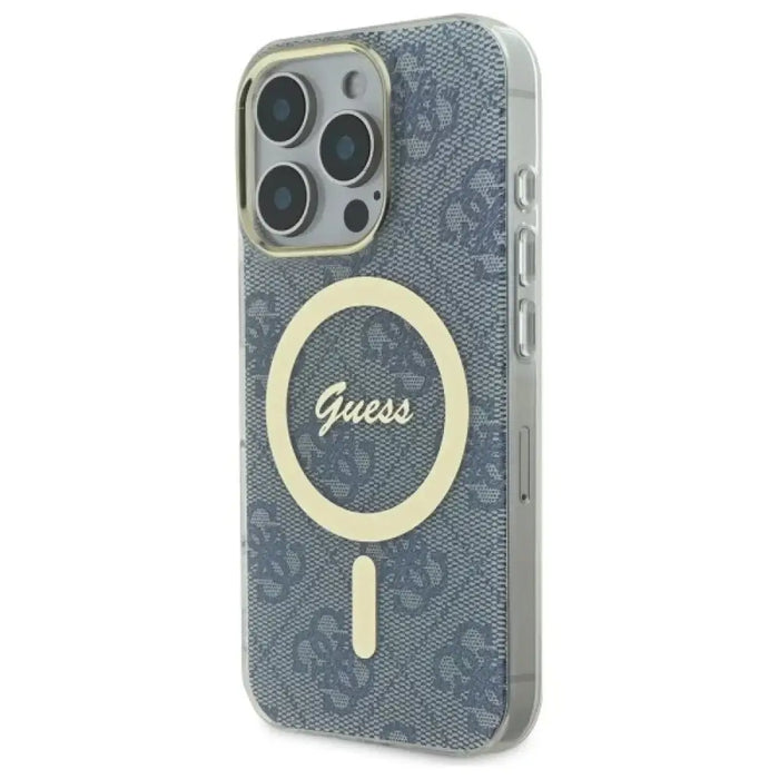 Калъф Guess IML 4G MagSafe за iPhone 16 Pro - син