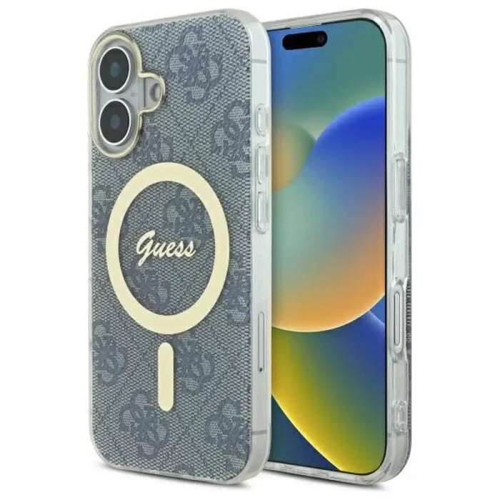 Калъф Guess IML 4G MagSafe за iPhone 16 - син