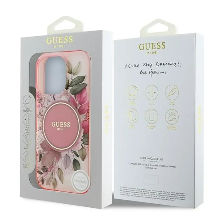 Калъф Guess IML Flower & Tonal Circle MagSafe iPhone 16 Pro