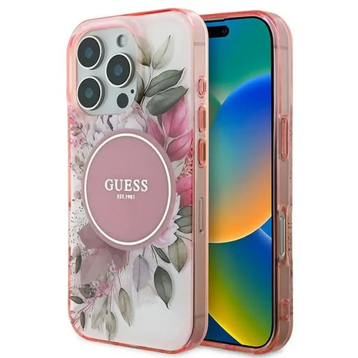 Калъф Guess IML Flower & Tonal Circle MagSafe iPhone 16 Pro