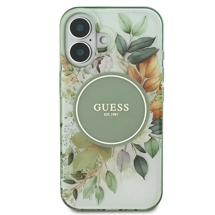 Калъф Guess IML Flower & Tonal Circle MagSafe за iPhone 16