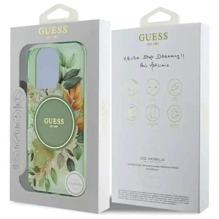 Калъф Guess IML Flower & Tonal Circle MagSafe за iPhone 16