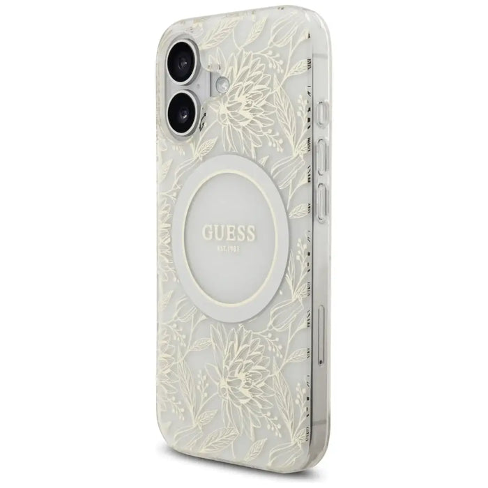 Калъф Guess IML Flowers Electro Pearl Strap MagSafe