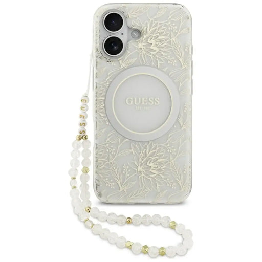 Калъф Guess IML Flowers Electro Pearl Strap MagSafe