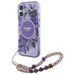 Калъф Guess IML Flowers With Pearl Strap MagSafe за iPhone