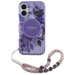 Калъф Guess IML Flowers With Pearl Strap MagSafe за iPhone
