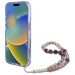 Калъф Guess IML Flowers With Pearl Strap MagSafe за iPhone