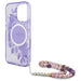 Калъф Guess IML Flowers With Pearl Strap MagSafe за iPhone