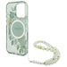 Калъф Guess IML Flowers With Pearl Strap MagSafe за iPhone