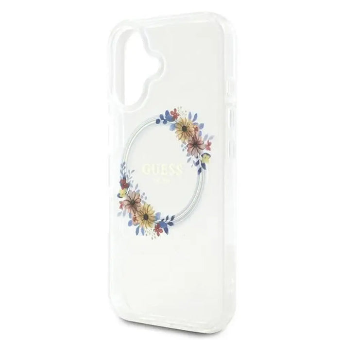 Калъф Guess IML Flowers Wreath MagSafe за iPhone 16 Plus