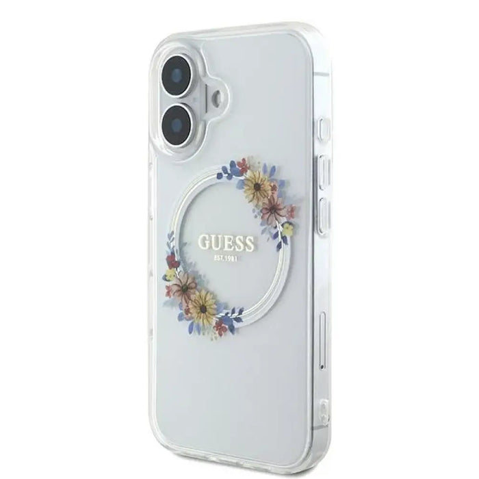 Калъф Guess IML Flowers Wreath MagSafe за iPhone 16 Plus