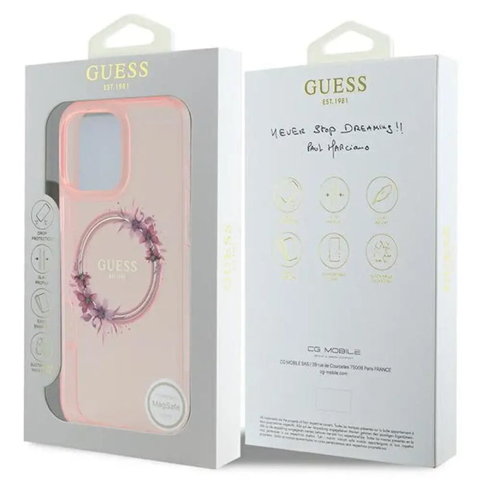 Калъф Guess IML Flowers Wreath MagSafe за iPhone 16 Pro Max
