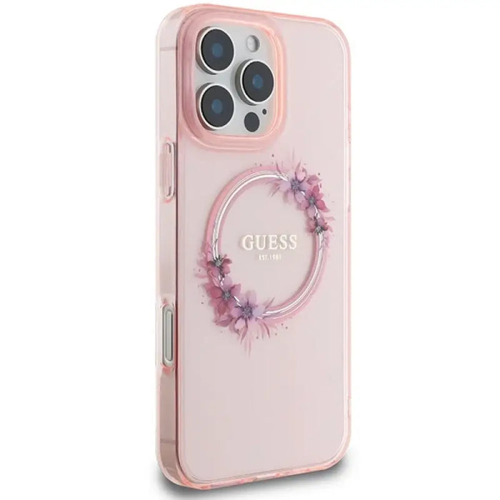 Калъф Guess IML Flowers Wreath MagSafe за iPhone 16 Pro Max