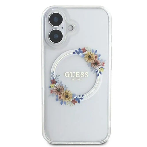 Калъф Guess IML Flowers Wreath MagSafe за iPhone 16
