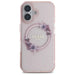 Калъф Guess IML Flowers Wreath MagSafe за iPhone 16 - розов