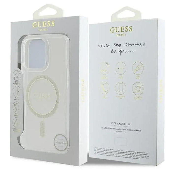 Калъф Guess Iml Glitter Circle Magsafe за iPhone 16 Pro Max