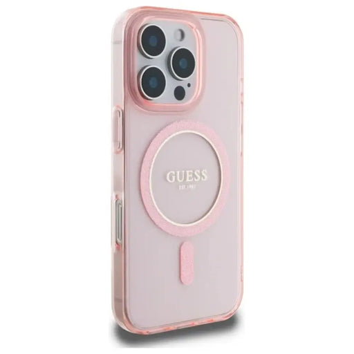 Калъф Guess IML Glitter Circle MagSafe за iPhone 16 Pro Max