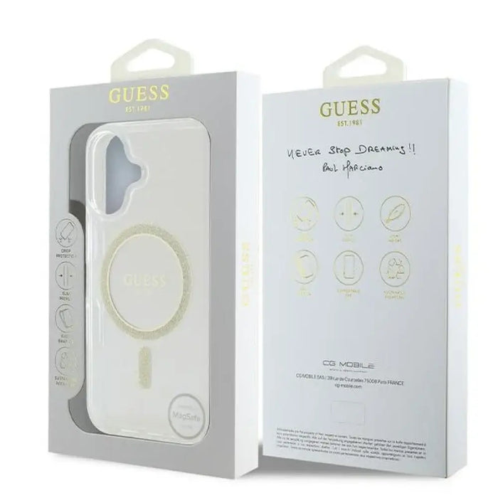 Калъф Guess IML Glitter Circle MagSafe за iPhone 16
